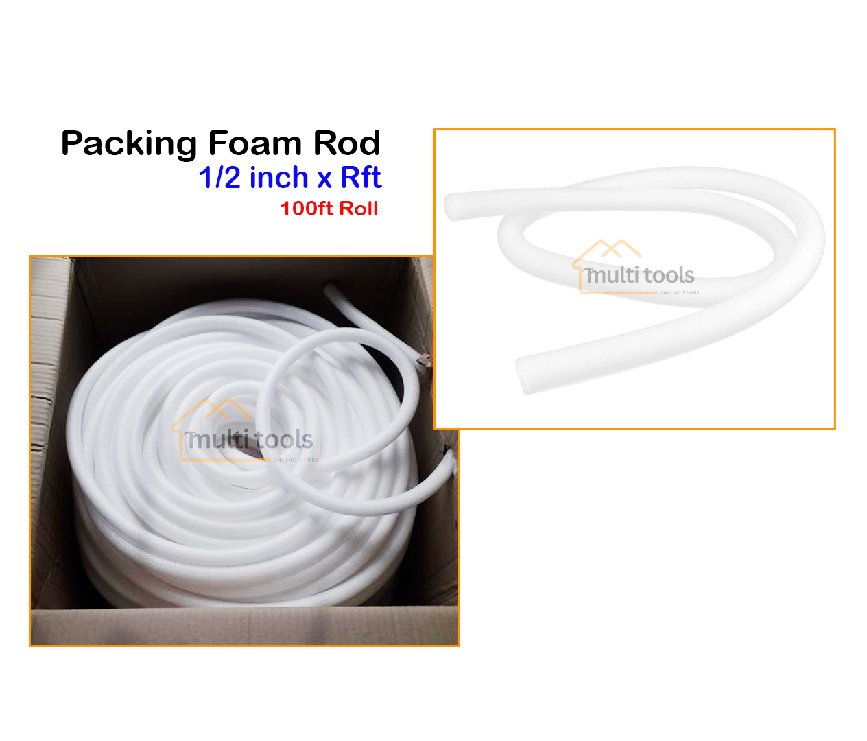 1/2 Inch x Rft Foam Packing Rod